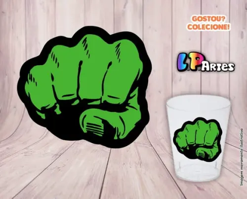 Adesivo para Copinho de Brigadeiro - Soco do Hulk