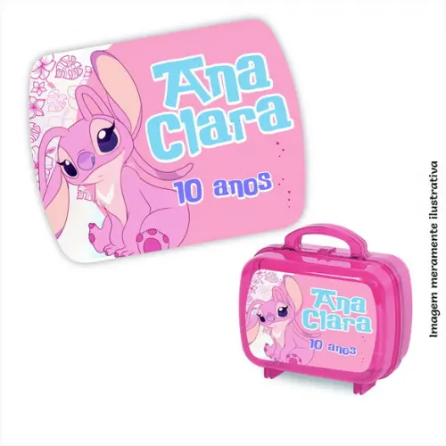 Adesivo para Maleta Acrílica - Stitch e Angel