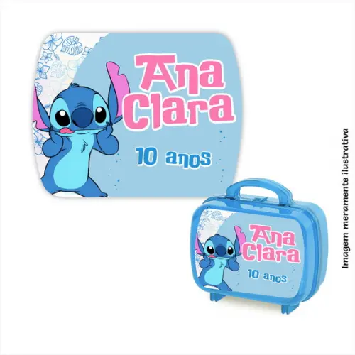 Adesivo para Maleta Acrílica - Stitch e Angel
