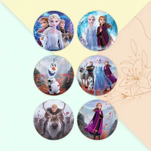 Adesivo Redondo 4x4 Frozen 2