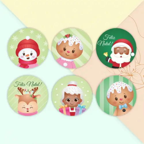 Adesivo Redondo Feliz Natal 1 - Verde