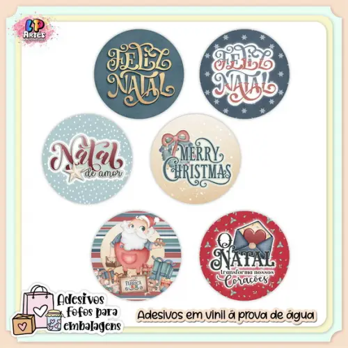 Adesivo Redondo Natalino Feliz Natal N12