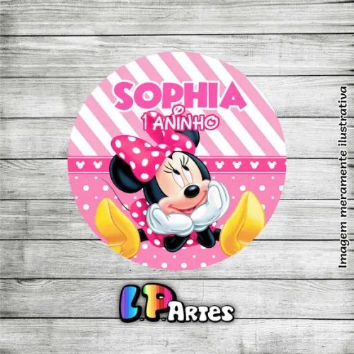 Adesivo Rótulo Latinha Minnie Rosa
