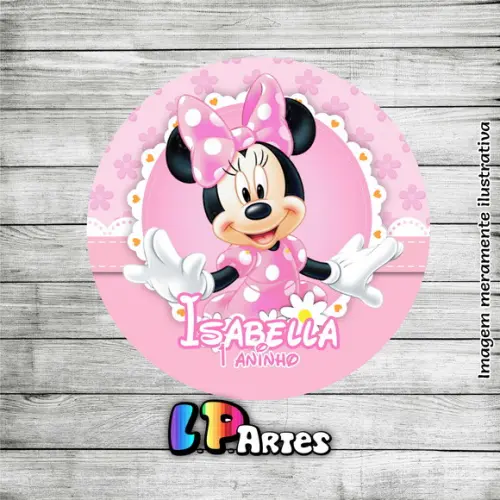 Adesivo Rótulo Latinha Minnie Rosa