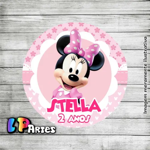 Adesivo Rótulo Latinha Minnie Rosa