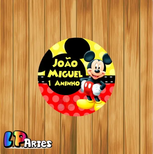Adesivo Rótulo Mickey Mouse