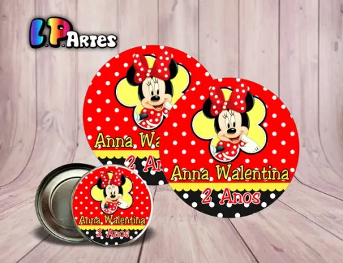 Adesivo Rótulo Minnie Vermelha