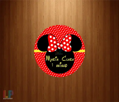 Adesivo Rótulo Minnie Vermelha