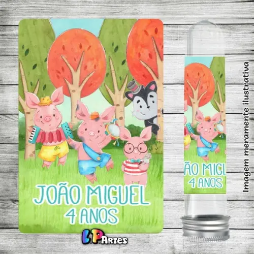 Adesivo Tubete - os 3 Porquinhos
