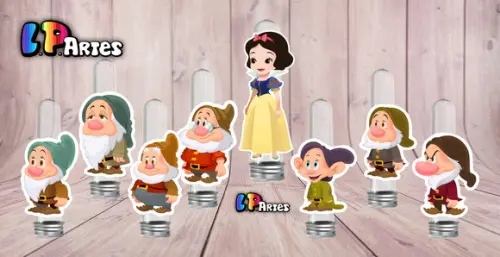 Aplique Branca de Neve e os Sete Anões