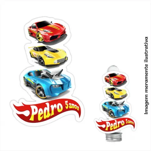 Aplique para Tubete - Hot Wheels