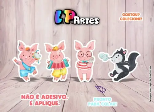 Aplique Três Porquinhos