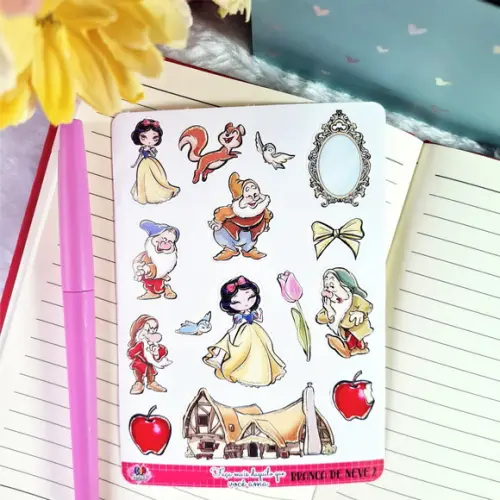 Cartela Adesiva Branca de Neve