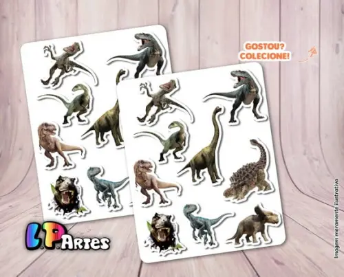 Cartela de Adesivos - Dinossauros