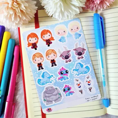 Cartela de Adesivos - Frozen 2 - Cute