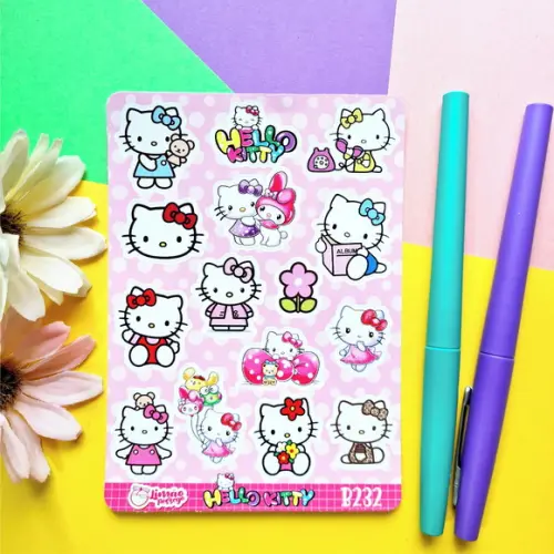 Cartela de Adesivos - Hello Kitty
