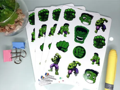 Cartela de Adesivos - Hulk