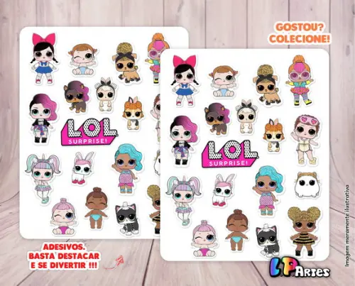 Cartela de Adesivos - Lol Surprise