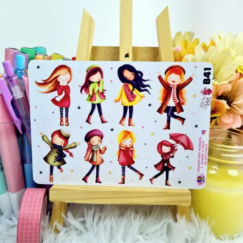 Cartela de Adesivos - Meninas
