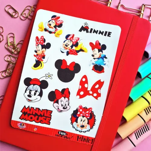 Cartela de Adesivos - Minnie Mouse
