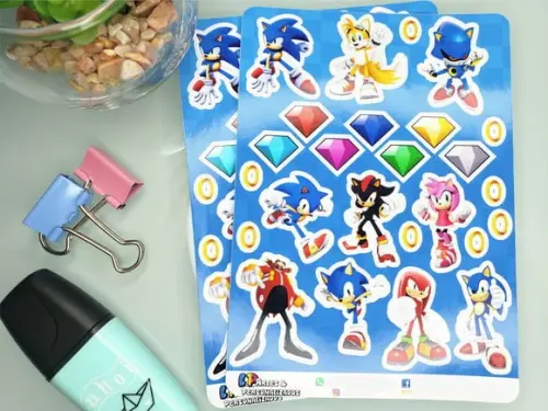 Cartela de Adesivos - Sonic