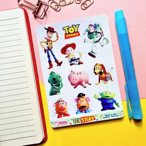 Cartela de Adesivos - Toy Story