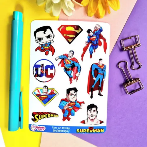 Cartela de Adesivos - Superman