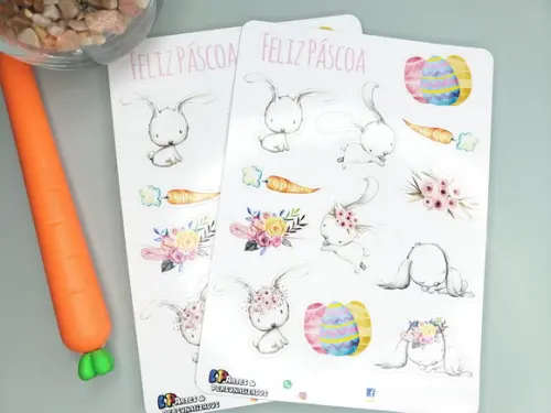 Cartela de Adesivos -feliz Páscoa 1