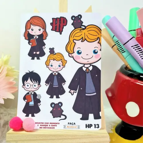 Cartela de Adesivos em Vinil - Harry Potter 13