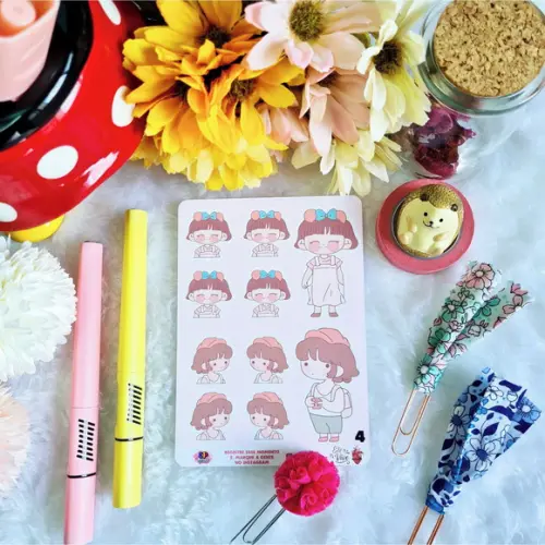 Cartela De Adesivos Em Vinil - Menina Cute 4