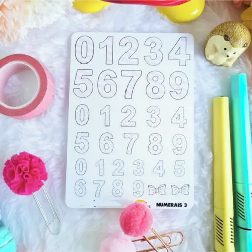 Cartela de Adesivos em Vinil - Numerais 2