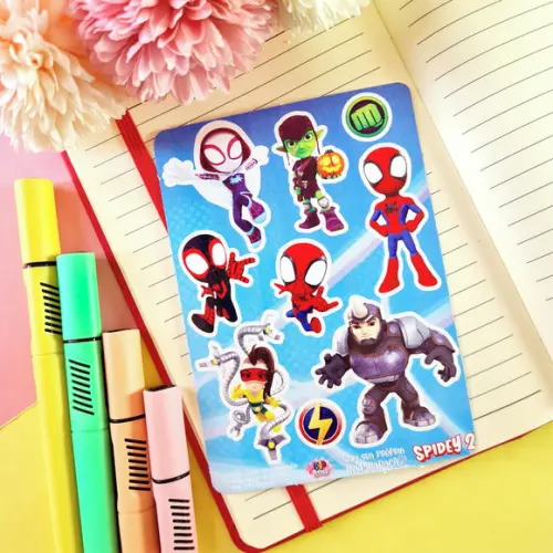 Cartela de Adesivos em Vinil - Spidey e Seus Amigos