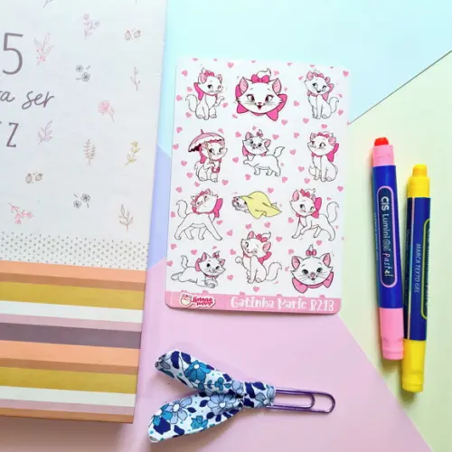 Cartela de Adesivos Gatinha Marie