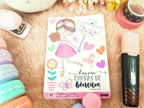 Cartela de Adesivos Transparente - Devocionais - D140