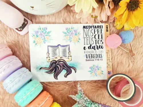 Cartela de Adesivos Transparente - Devocionais - D145