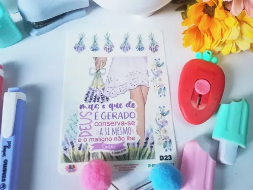 Cartela de Adesivos Transparente - Devocionais - D23