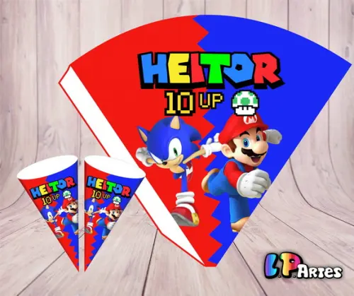 Cone Personalizado - Sonic x Mario