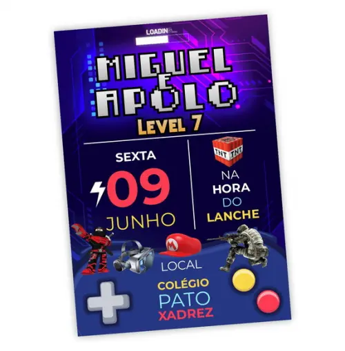 Convite - Vídeo Game