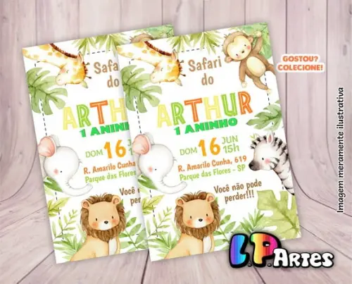 Convite Aniversário Safari