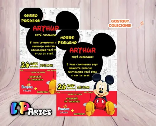 Convite Chá de Fraldas - Mickey Mouse