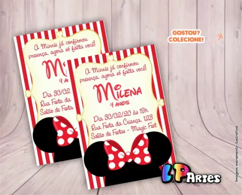 Convite Digital - Minnie Vermelha