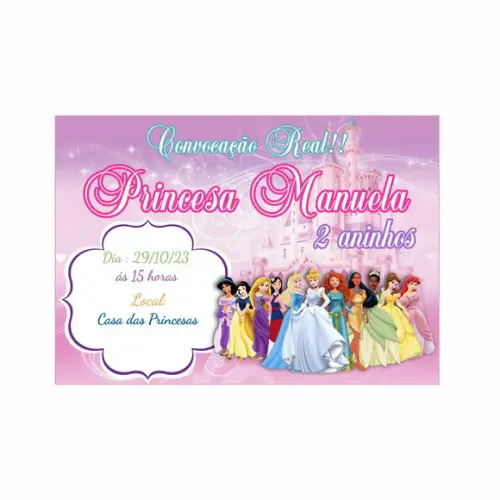Convite Digital - Princesas
