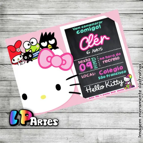 Convite Personalizado - Hello Kitty