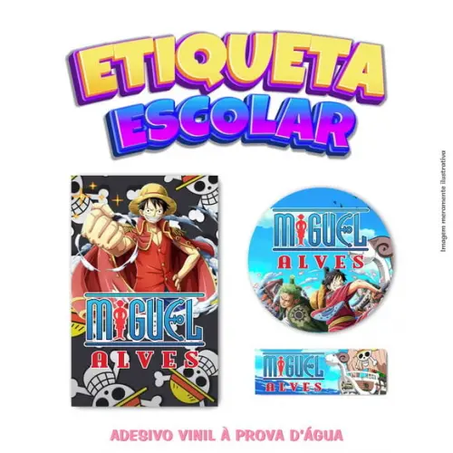 Etiqueta Escolar em Vinil - One Piece