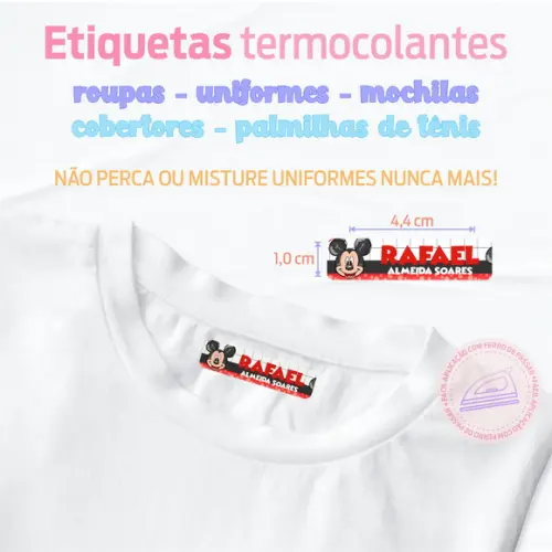 Etiqueta Termocolante Roupa - Mickey