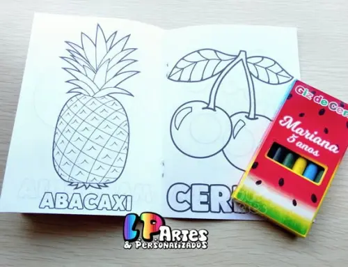 Kit Colorir Livrinho + Giz de Cera - Melancia