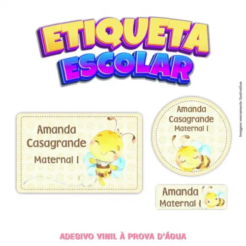 Kit Etiqueta Escolar em Vinil - Abelhinha
