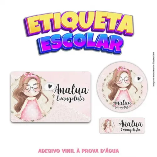 Kit Etiqueta Escolar - Menininha Morena