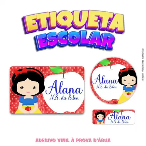 Kit Etiqueta Escolar - Branca de Neve Cute