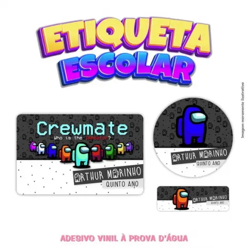 Kit Etiqueta Escolar em Vinil - Among Us